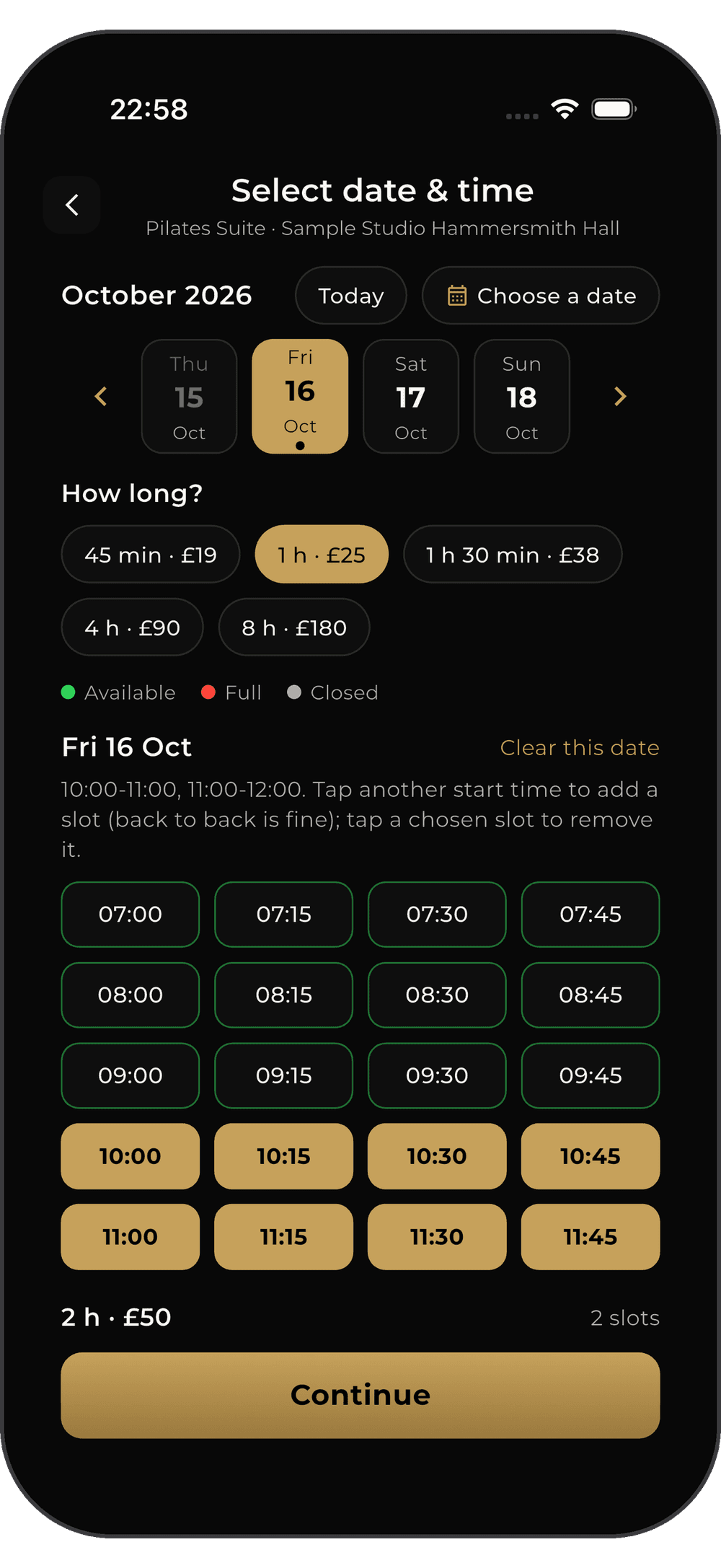 FDC One app screen