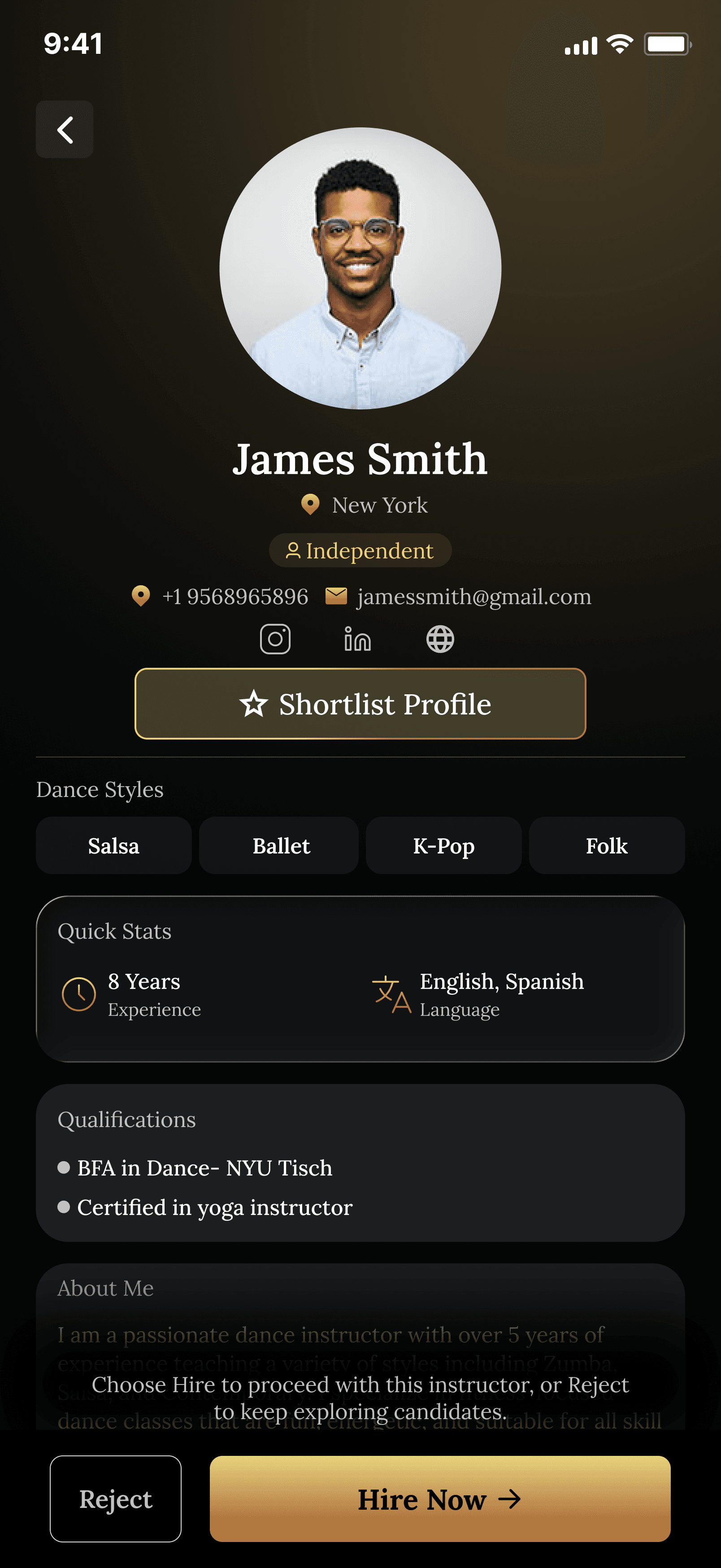 FlowDance app screen