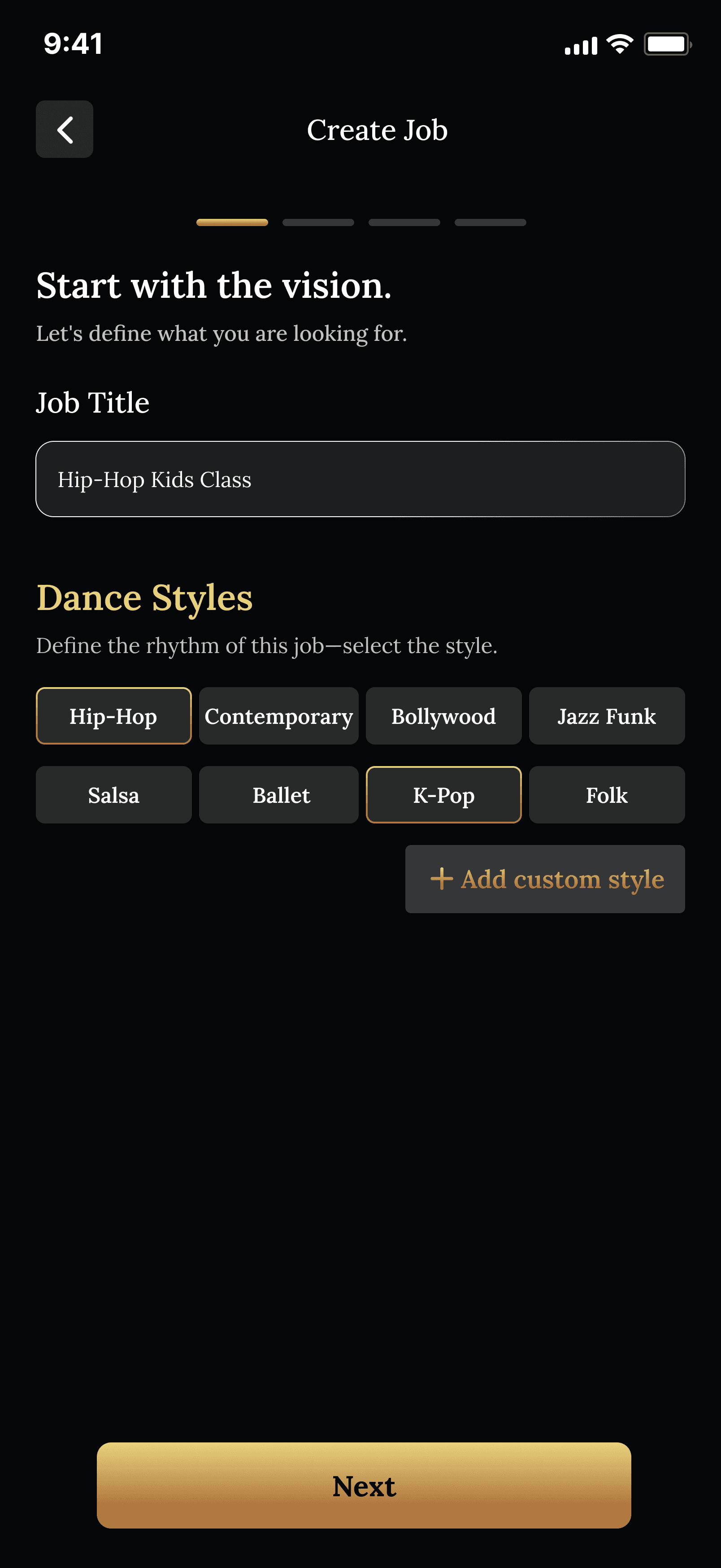 FlowDance app screen