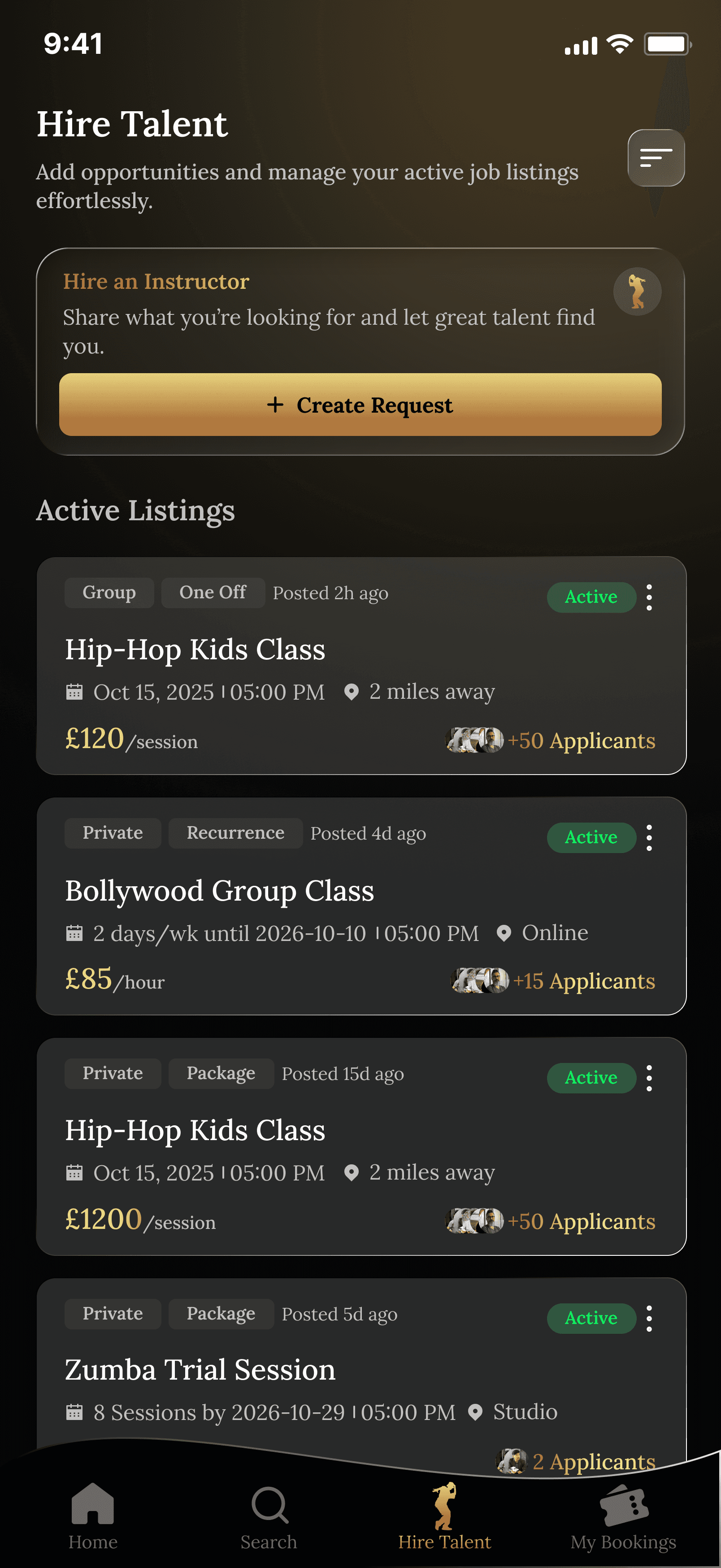FlowDance hire talent screen