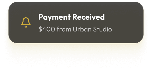 Payment Received - $400 from Urban Studio